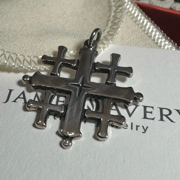 Retired James Avery Jerusalem Cross Pendant 925 Sterling Silver - Unisex. 6.57g - Picture 4 of 7